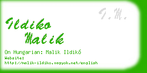 ildiko malik business card